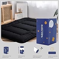 Vista 4 de MAXYOYO Colchón Japonés de Suelo Futón Colchón, Tapete de Tatami Engrosado de 4", Almohadilla para Dormir Plegable Enrollable para Niños y Niñas