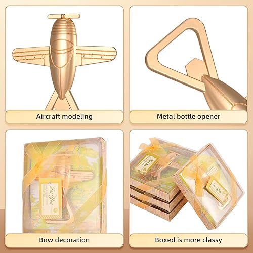 Miniatura 3 de Abridor de botellas de avión con caja de regalo, regalos de aviación para piloto, abrebotellas de viaje en avión para baby shower, regalo de