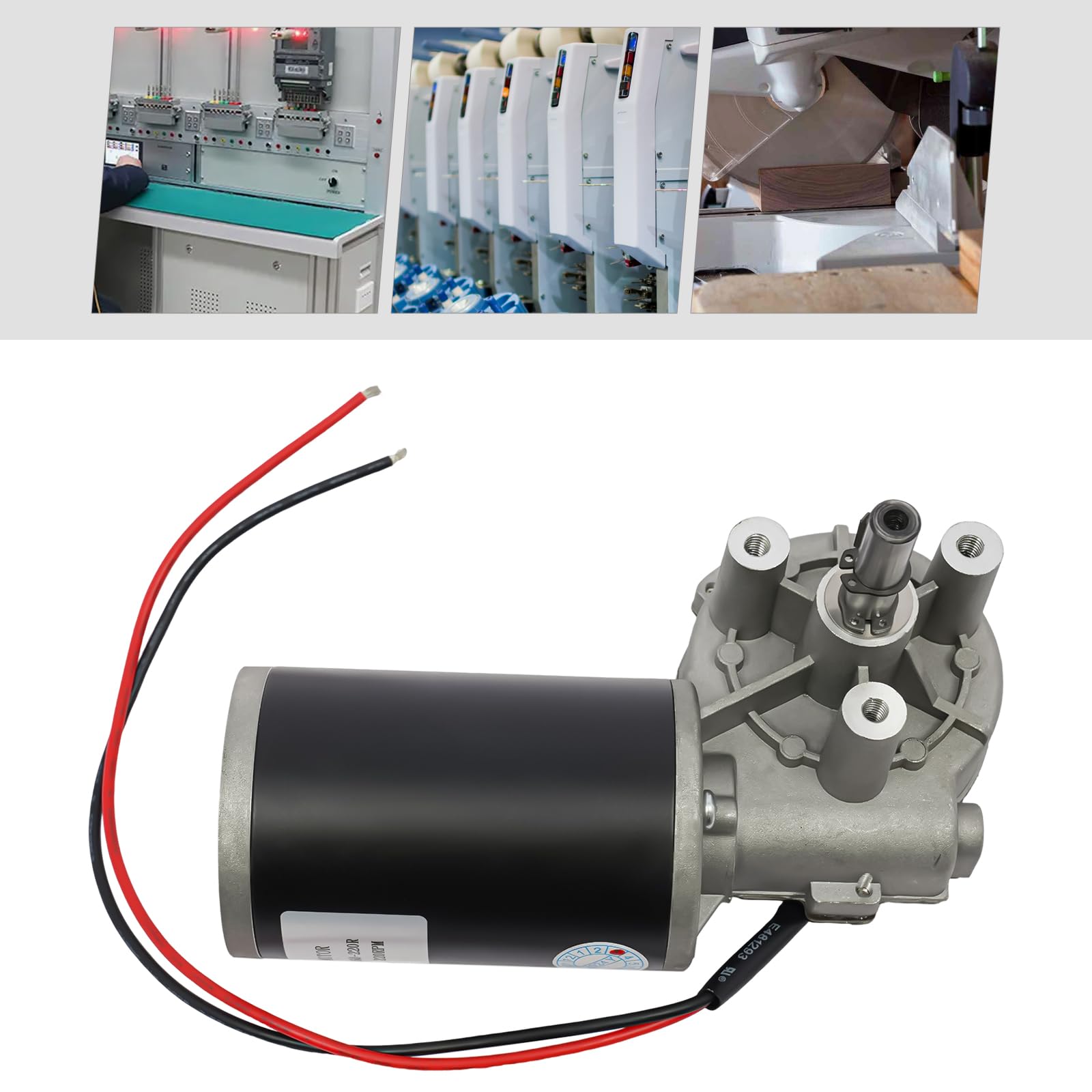 Silnik przekładniowy 12 V DC, 60 W, wysoki moment obrotowy, elektryczny synchroniczny koło zębate z lewą przekładnią do napędu bramy, okna, do automatycznych drzwi, stołu garażowego