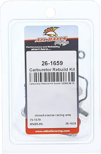 Miniatura 4 de All Balls Racing 26-1659 - Kit de reconstrucción de carburador compatible con/repuesto para Suzuki GZ 250 Marauder 1999-2010
