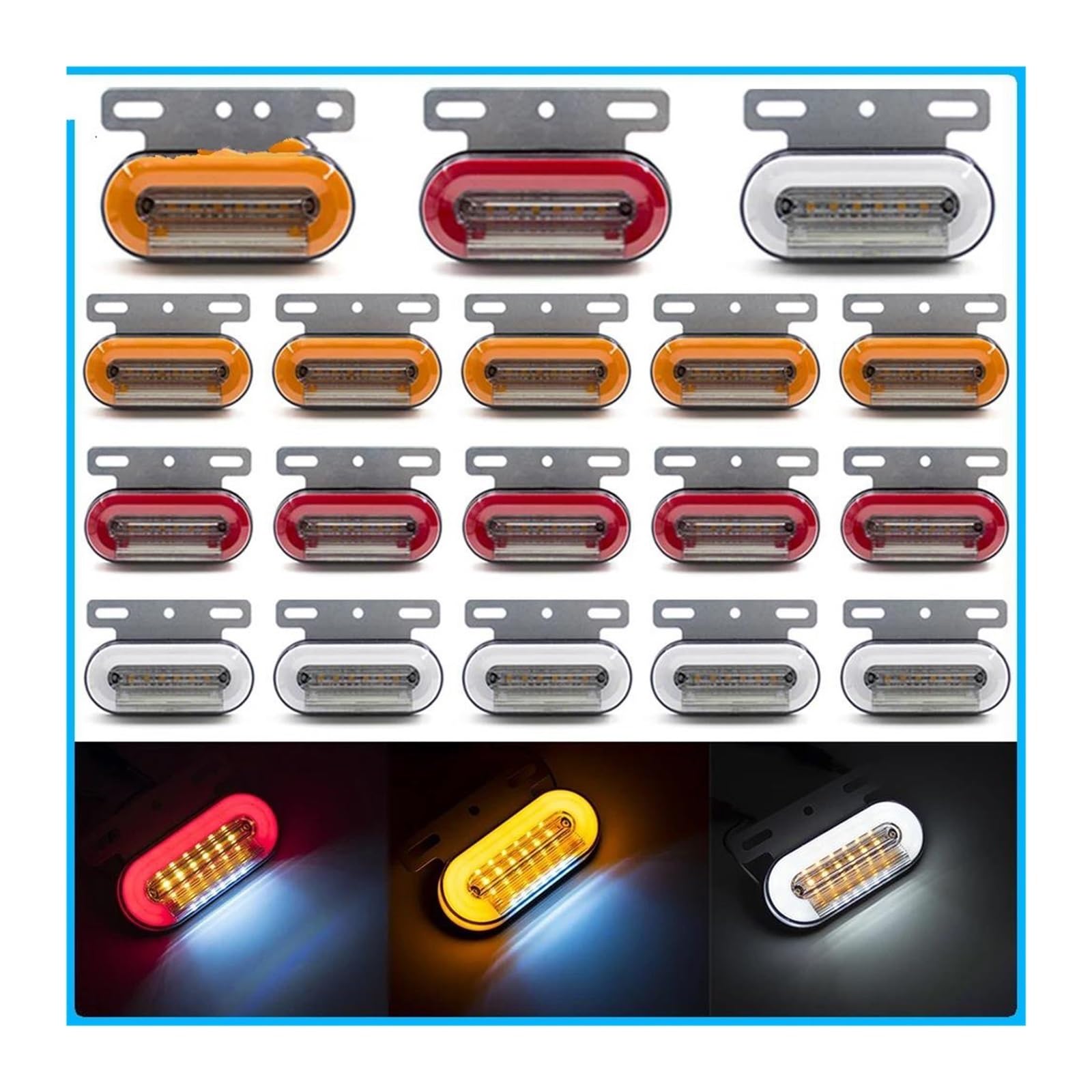 Luz Trasera Luces LED posición Lateral para Coche y camión 4/8 Unidades 12 V/24 V luz Trasera Advertencia 3 Modos para Remolque y camión. Luz Indicadora Freno(8X Yellow)