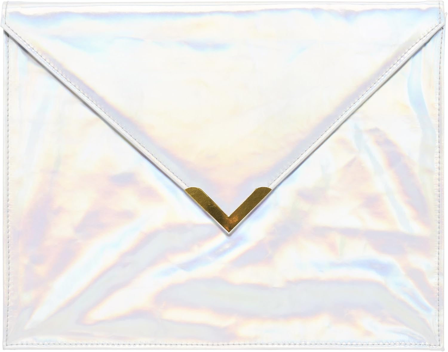 C.R. Gibson Iridescent Faux Leather Document Folder with Gold Magnetic Closure Office Supplies, 12.5'' W x 9.5'' H
