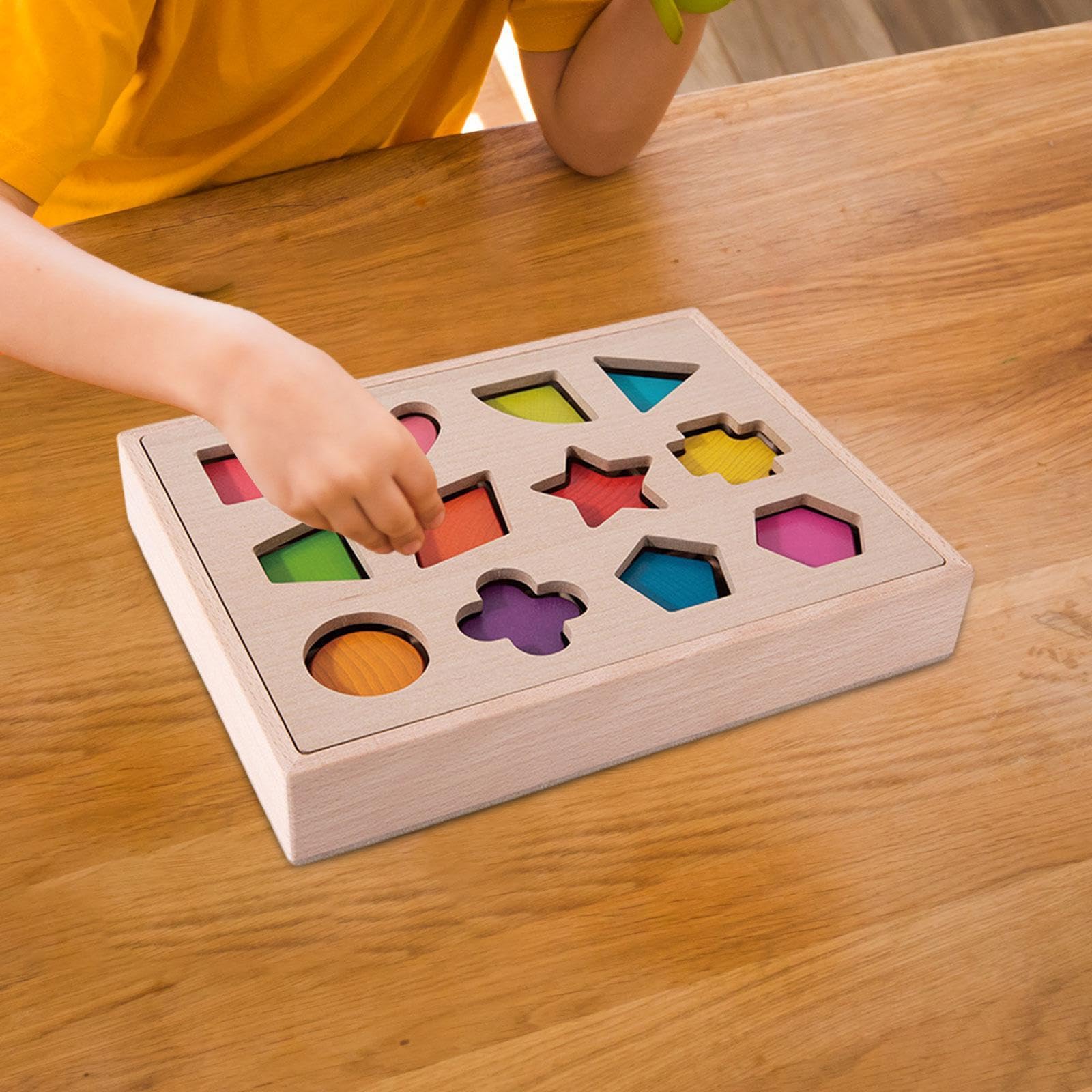 Generic Holzform Sortierspielzeug für Kinder, Puzzle Und Matching Box Zur Förderung Der Koordination, Bunt