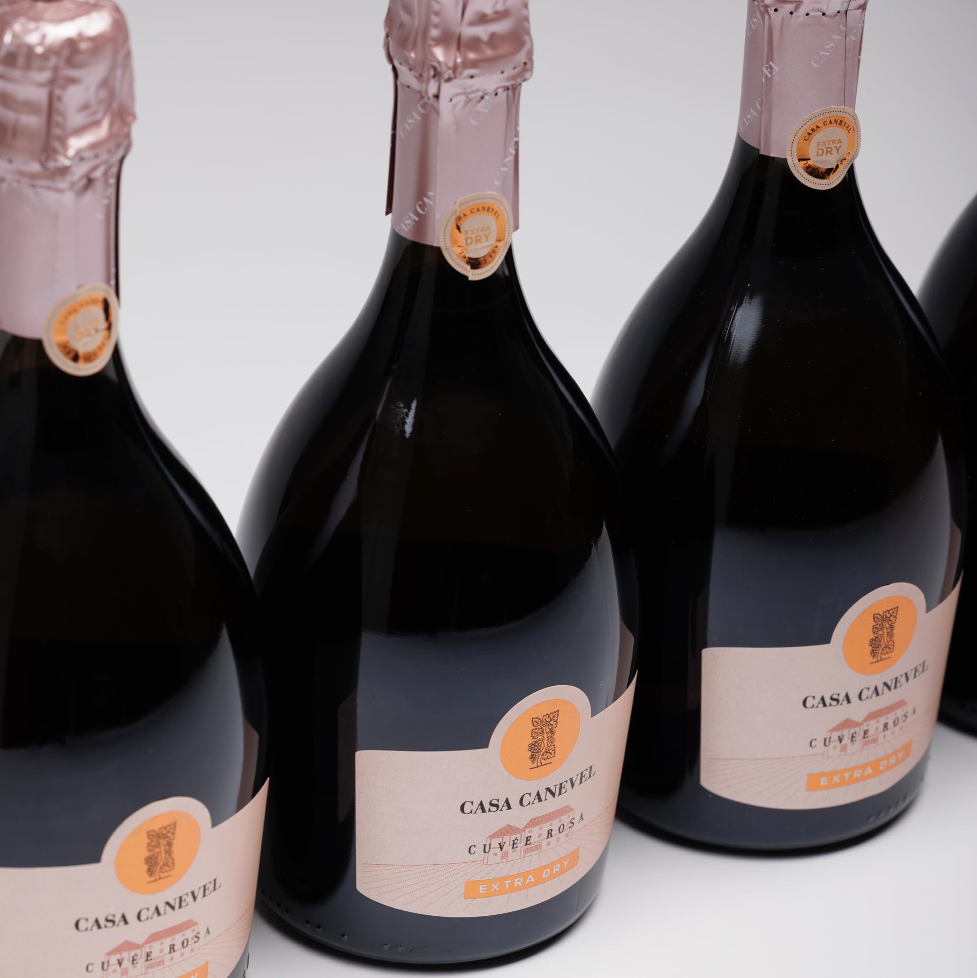 CASA CANEVEL "CUVÈE ROSA EXTRA DRY" | Vino Spumante Rosé Extra Dry| 6x750 ml | Confezione 6 bottiglie