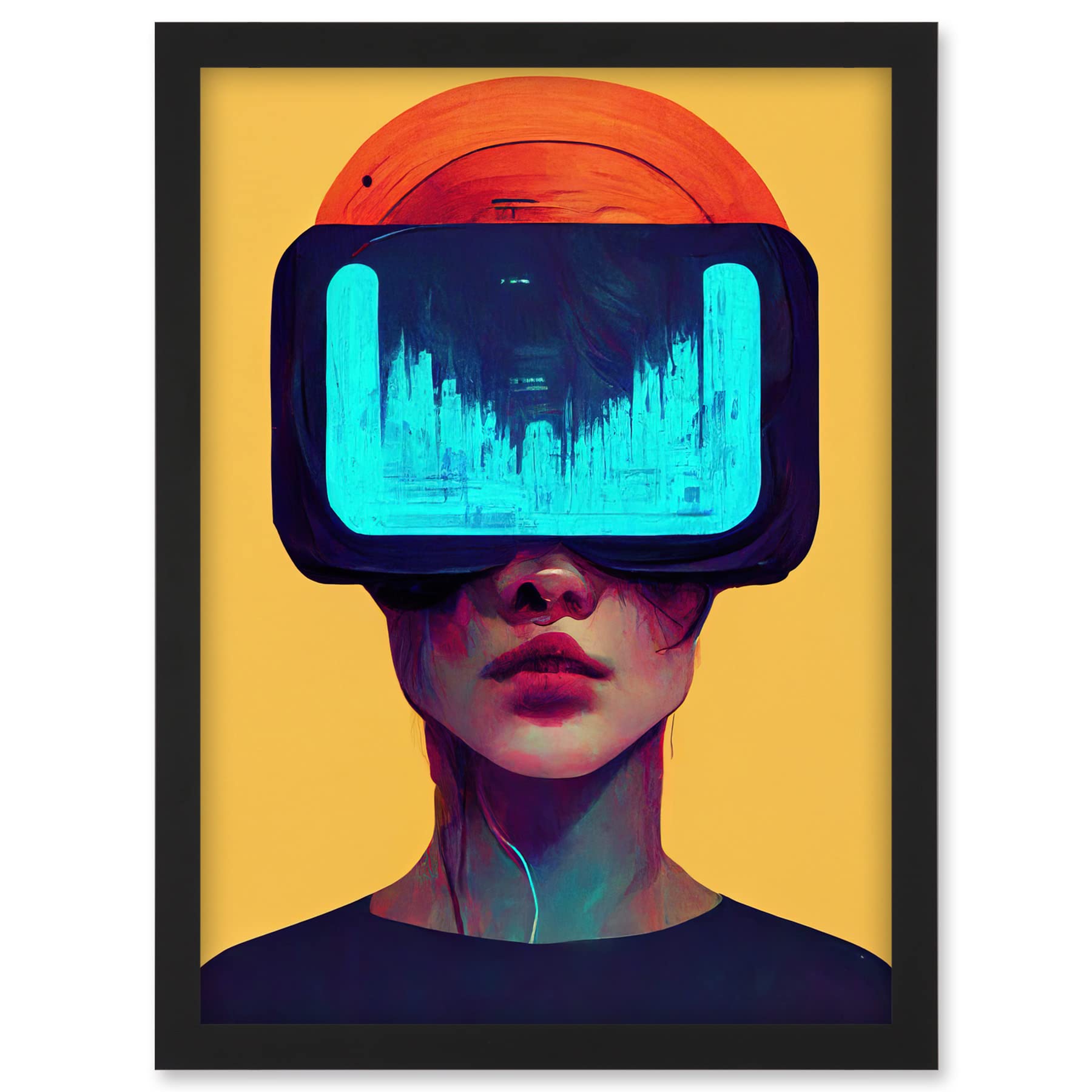 Doppelganger33 LTD Funky Virtual Reality Gamer Kids Artwork Framed A3 Wall Art Print