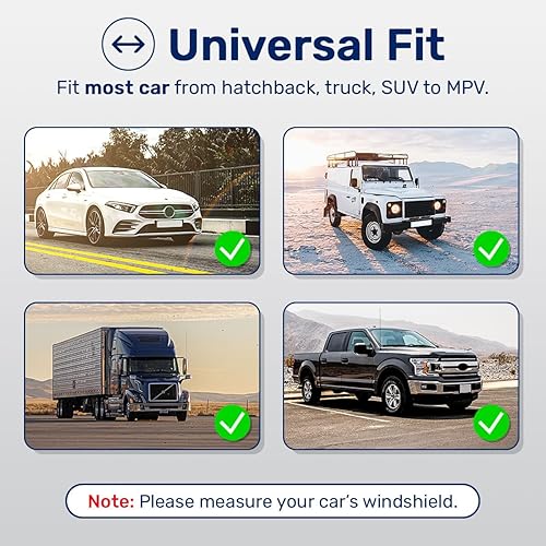 Miniatura 5 de Parasol para parabrisas de automóvil, SUV, camión (55 x 30 pulgadas), parasol para automóvil, SUV, camión (55 x 30 pulgadas), parasol para