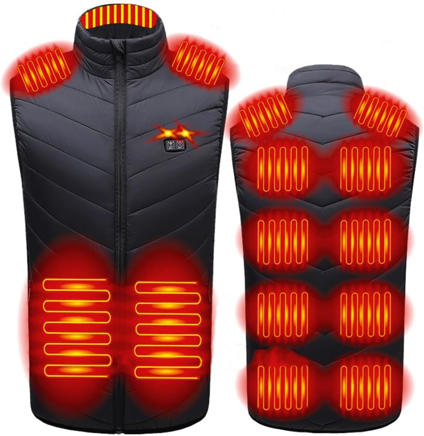 Gilets chauffants - Gilet chauffant pour femme/homme, chauffe-corps chauffant avec 3 niveaux de 