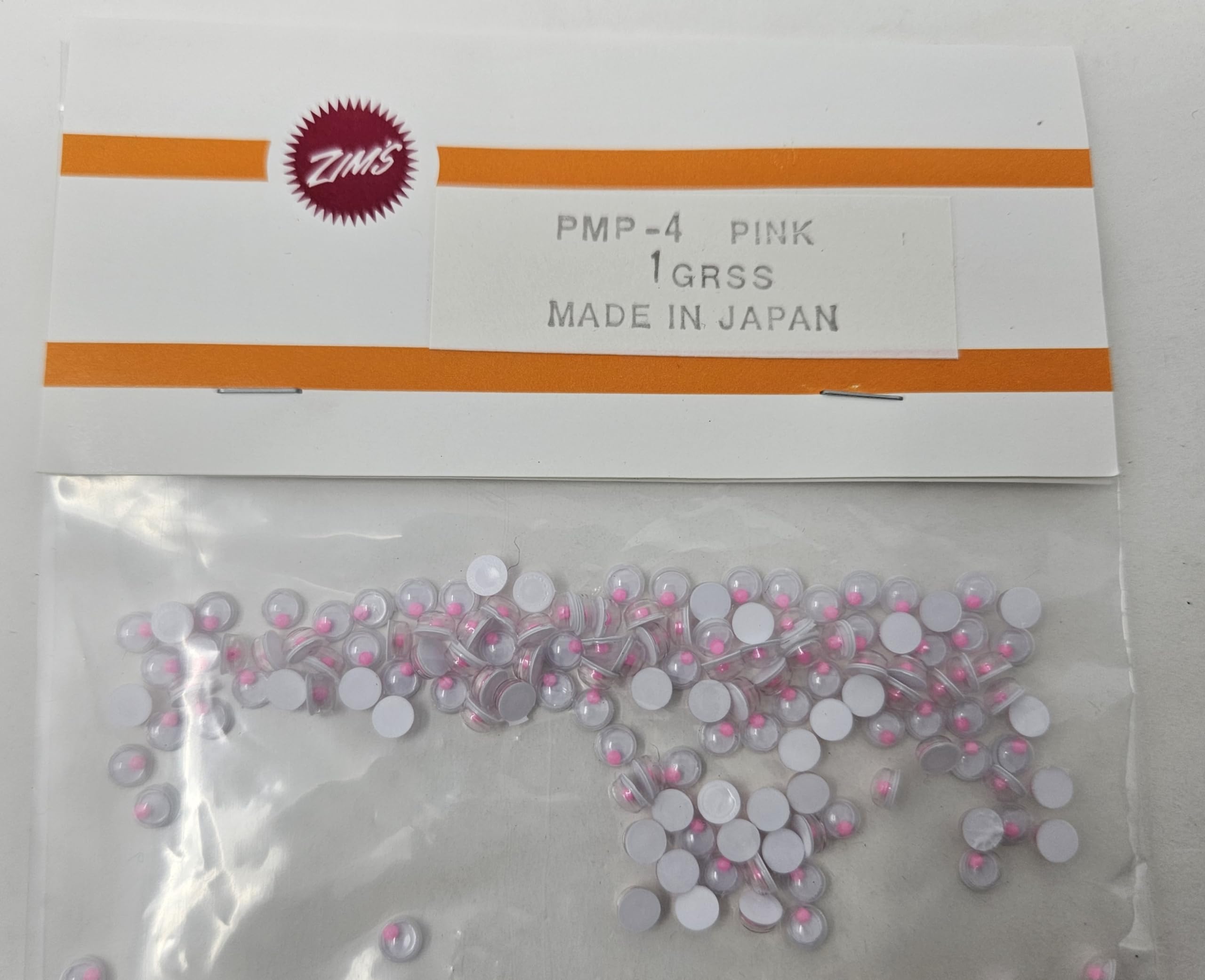 Zim's 4mm Pink Round Paste-On Glue-On Moving Wiggle Googly Plastic Eyes for Craft Dolls or Puppets (Pack of 576)