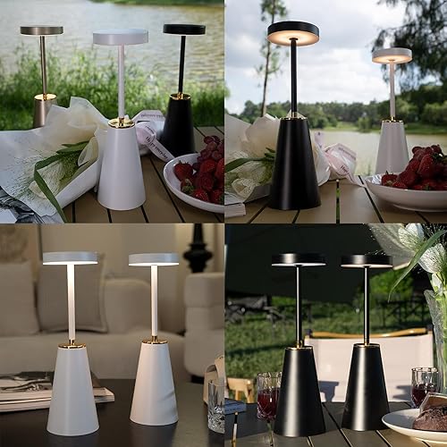 Miniatura 5 de Lámparas de escritorio táctiles para dormitorio, lámparas de mesa inalámbricas para mesita de noche con batería recargable USB, juego de 2 lámparas