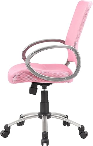 Miniatura 5 de Boss Office Products Silla de trabajo con respaldo de malla con acabado de peltre en rosa, B6416-PK