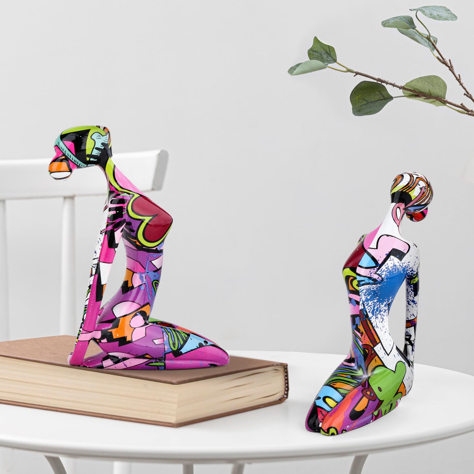 Espositori da Esposizione Statua di Donna Yoga Decorazione Figurine Artigianali per Accenti Decorativi per la casa Decorazione per Soggiorno Camera da Letto Libreria Porta TV - Co