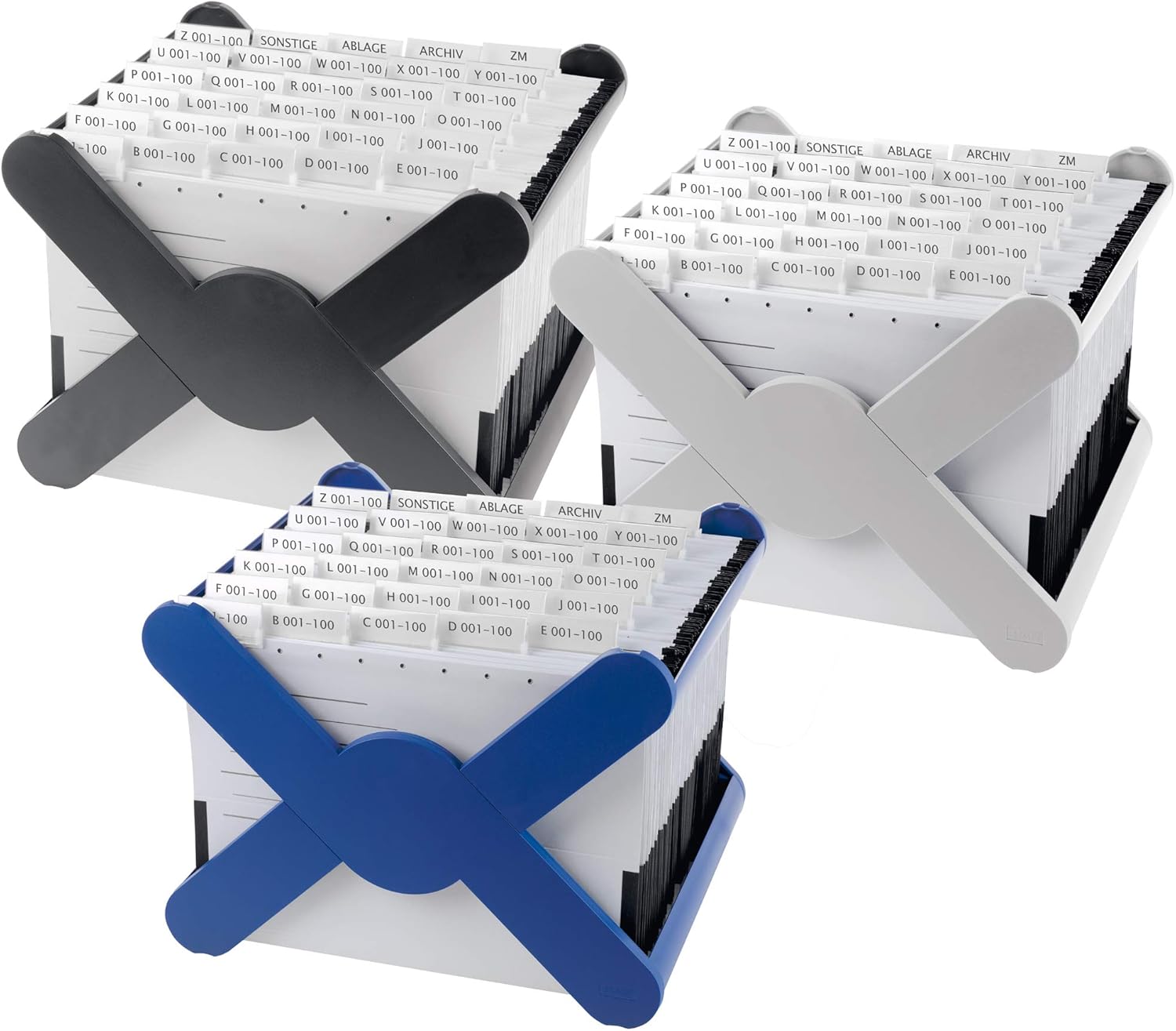 HAN 19071-14, X-Cross Suspension File Rack. Attractive, Cutting-Edge Design, Blue