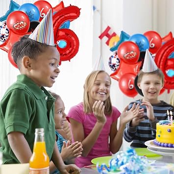 ZHIHUI Birthday party balloons, Spider themed color scheme, Cartoon Hero 32inch Number 5 Aluminum Foil Balloon, 5th Birthday Decorations, Cartoon Party Birthday Supplies, Number large Balloons