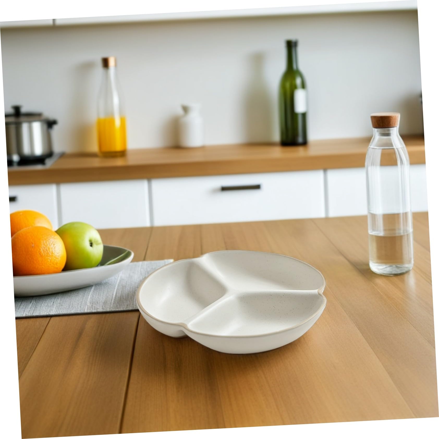 Céramique Assiette en 3 à Compartiments Divisée Blanche pour Famille