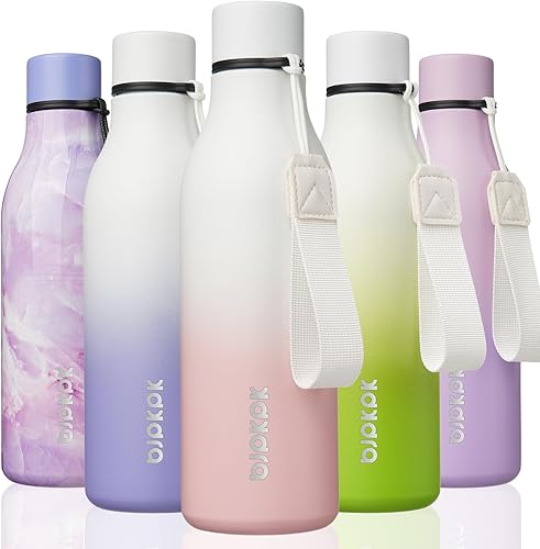 Miniatura 78 de BJPKPK - Botellas de agua aisladas, 25 onzas, de acero inoxidable con correa, botellas, tazas, frascos sin BPA, a prueba de fugas, frascos térmicos