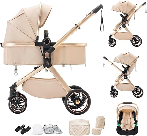 Poussette 3 en 1 avec porte-bébé 0 à 4 Ans Mobayta