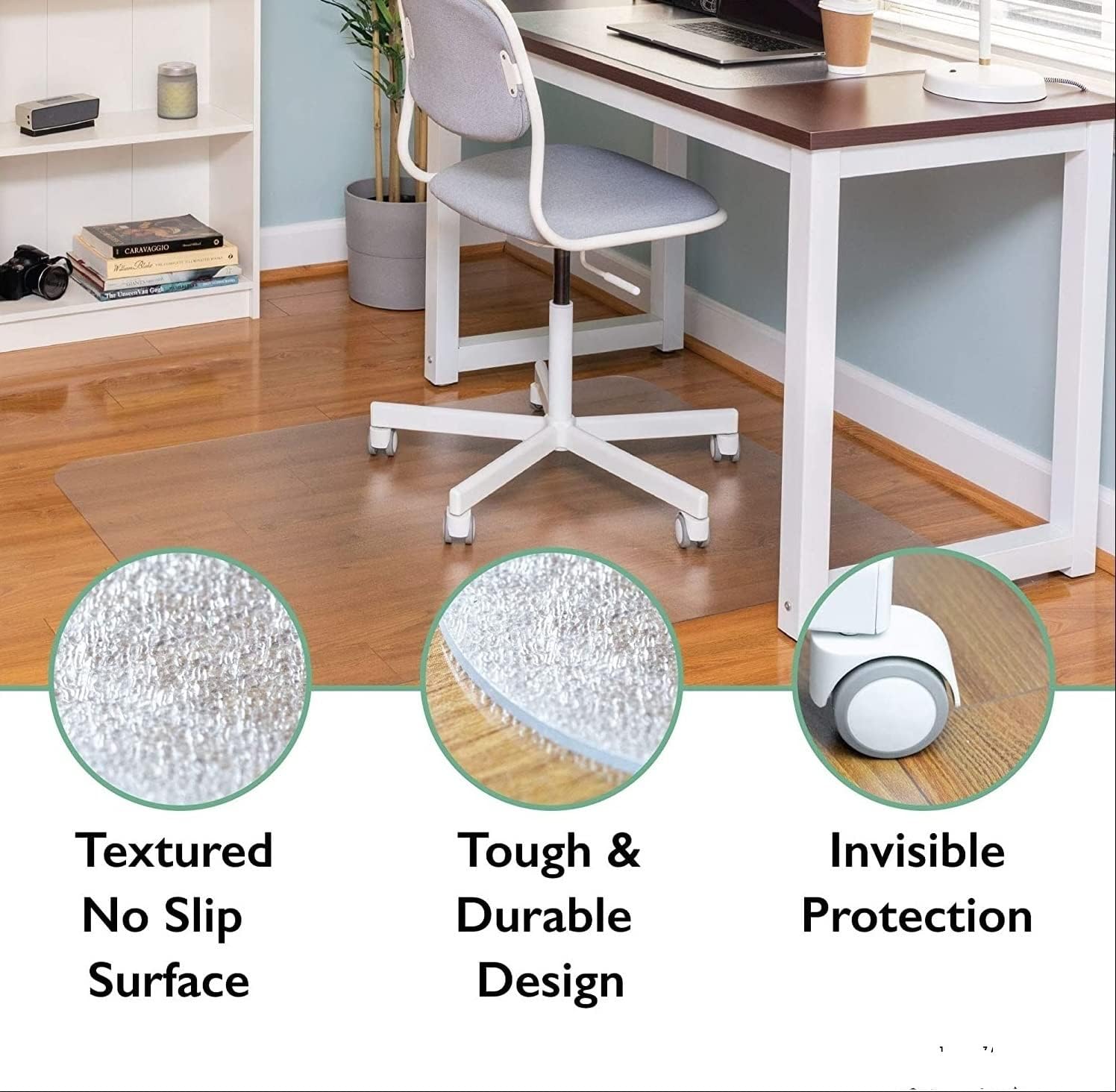 C Vinyl Plastic Runner Rug Protector - Matte Frosted PVC Heavy Duty Office Chair Mat for Carpet - Ideal for Low/Medium/High Pile Floors