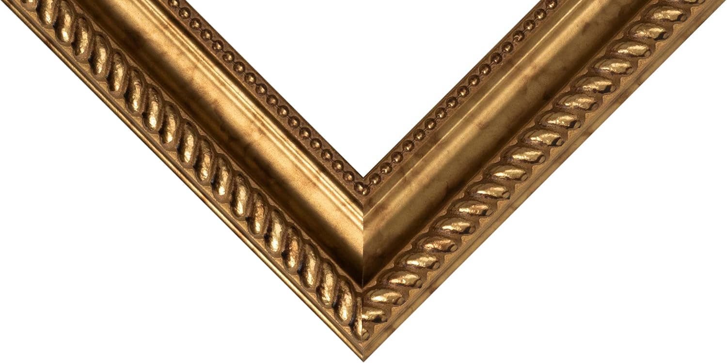Frame USA 24x36 Picture Frame, Antique Gold, Napolean Series, Wall Hanging Frame with High Clarity Plexiglass
