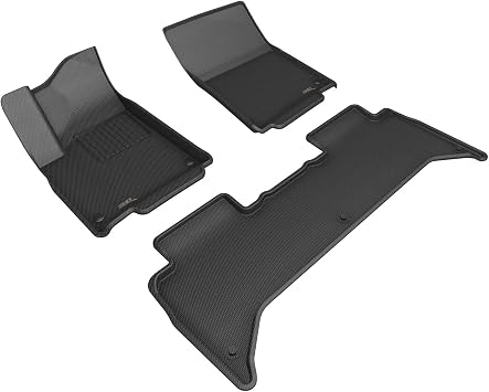 3D MAXpider Custom Fit Kagu Floor Mat Black Compatible with Rivian R1T 2022-2024 - Full Set