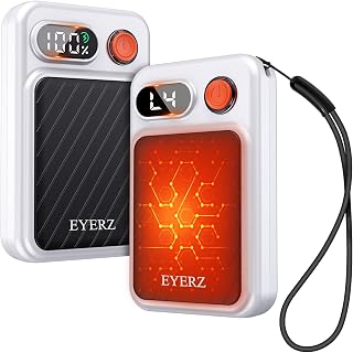 Electric Hand Warmers Rechargeable 2 Pack, Magnetic AI Hand Warmers with LED Display & 4 Levels, Portable Pocket Heater, Gifts for Christmas, Camping, Golf, Raynauds, Hunting, Women & Men