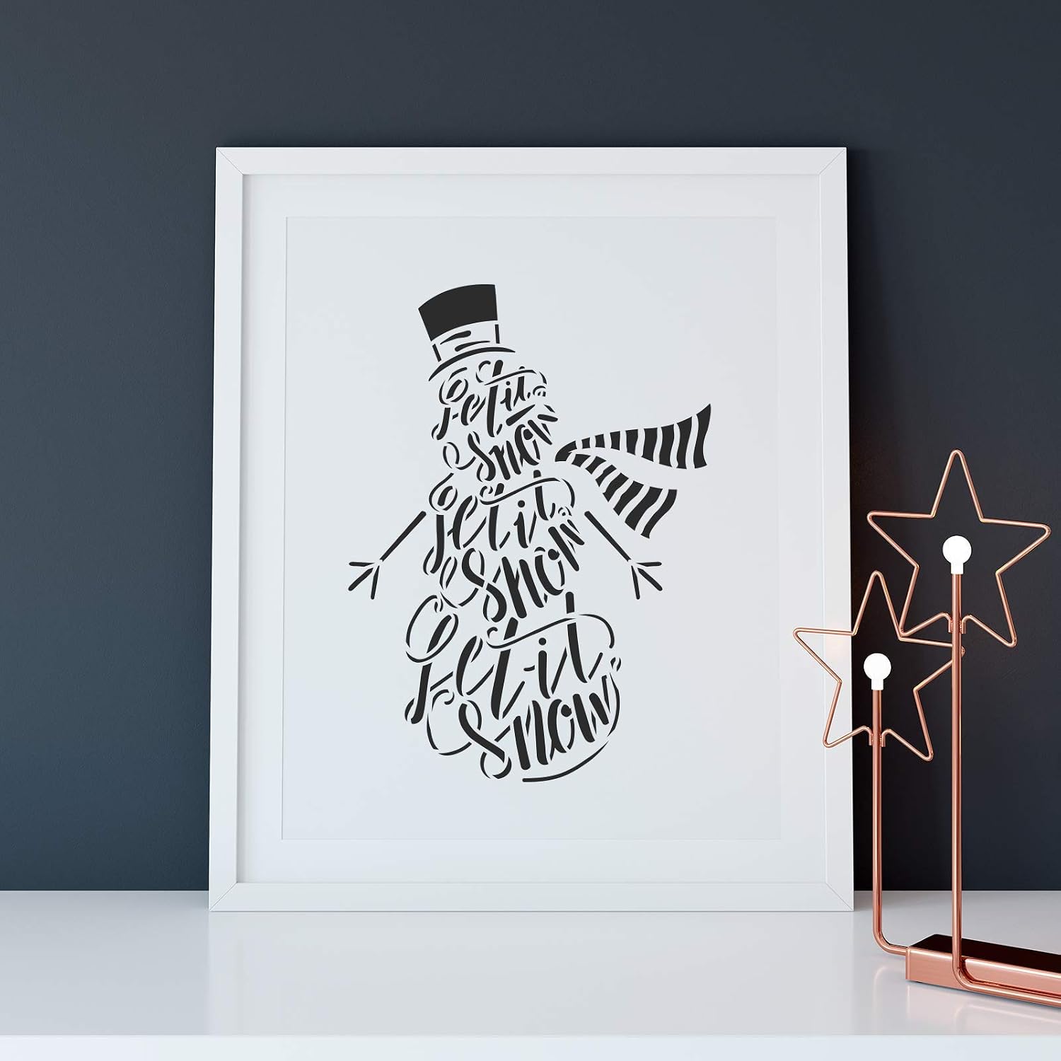 Let It Snowman Stencil - Christmas Porch Sign, Christmas Drawing Stencil, Christmas Wall Decor, Stencils for Wood Signs