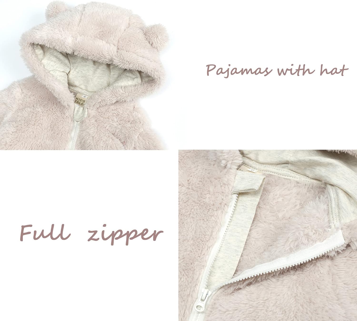 Baby Newborn Snowsuit Fleece Winter One-Piece Suit Cartoon Bear Warm Hooded Jumpsuit Outwear Outfits for Girls Boys