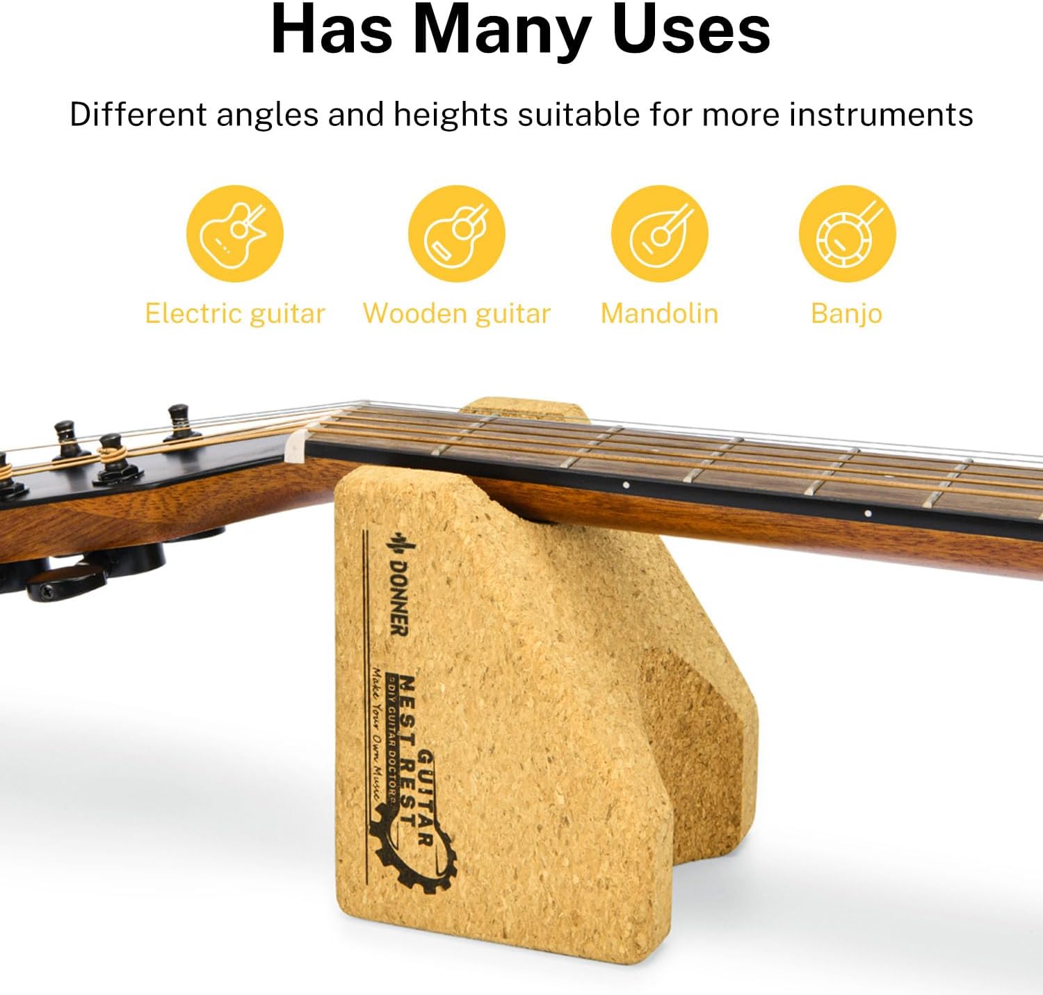 Donner Guitar Neck Rest Cradle, Guitar Bench Neck Support Pillow for String Changing, Repair Cleaning Care Tool for Guitar Workstation : Musical Instruments