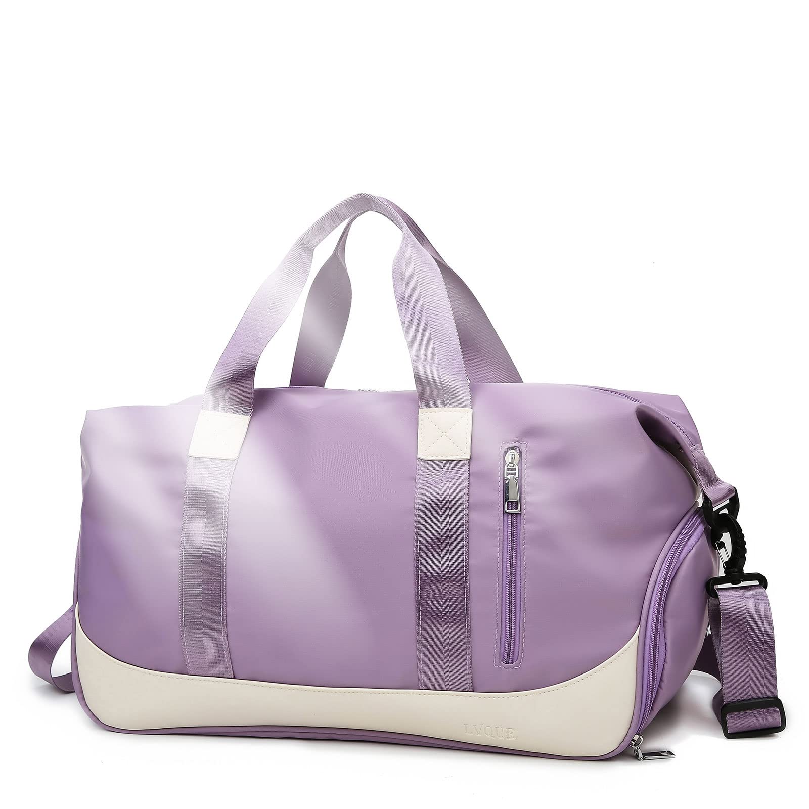 Keyck Bolsa Deporte con Compartimento Zapatos y Bolsillo Húmedo, Bolsa de Deporte para Hombre y Mujer, Bolsa de Viaje Grande Macuto Deporte, Impermeable Mochila Gimnasio Fin de Semana, Natación,Morado