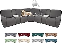 Vista 35 de Fundas 100% impermeables para sofá reclinable seccional, fundas para sofá reclinable en forma de L, funda para sofá seccional de esquina