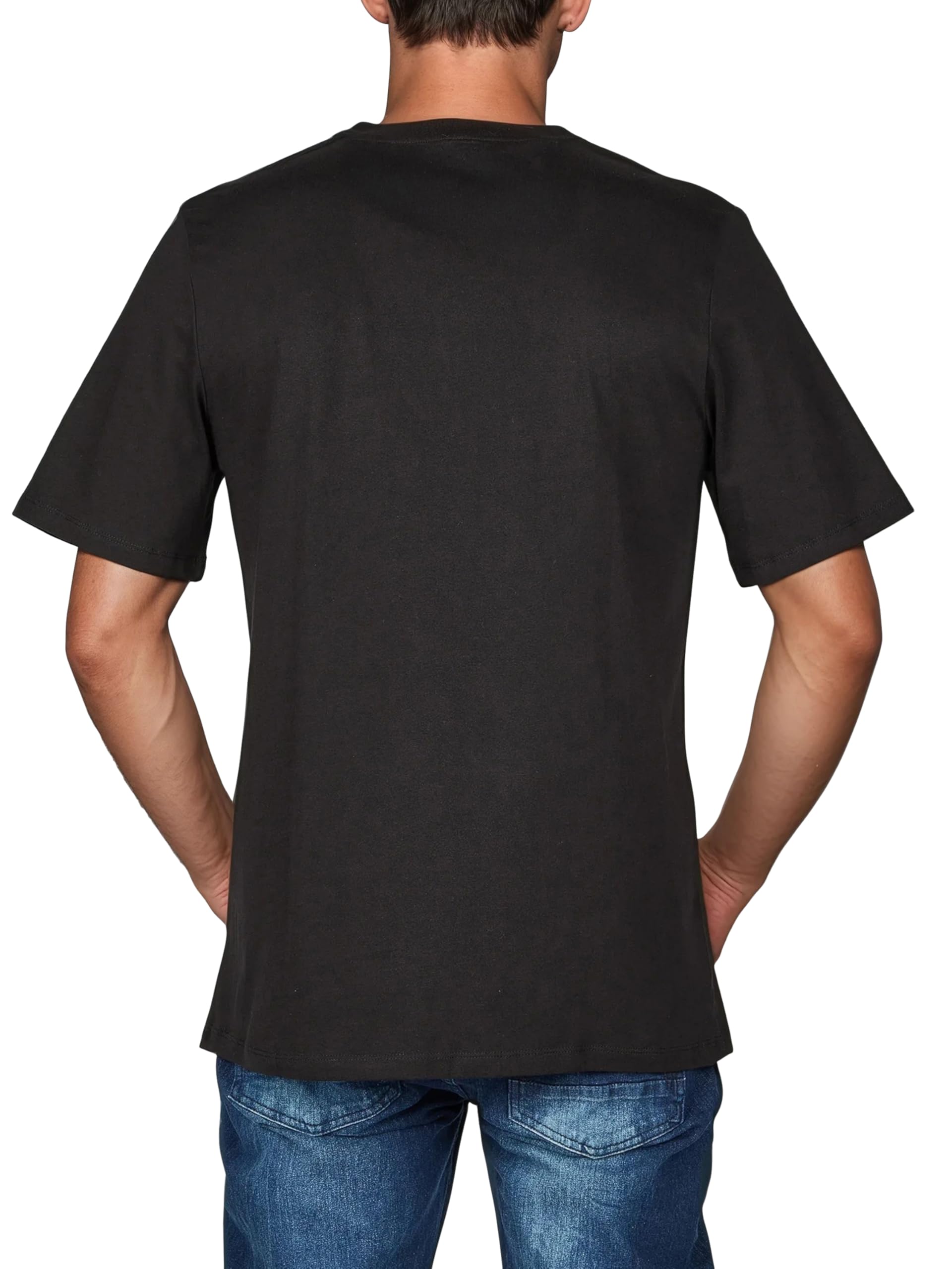JACK & JONES JJLINO T-shirt z okrągłym dekoltem, z krótkim rękawem, krój regularny, na lato, 100% bawełna, czarny, biały, zielony, czerwony, niebieski, szary, S, M, L, XL, XXL, 3XL