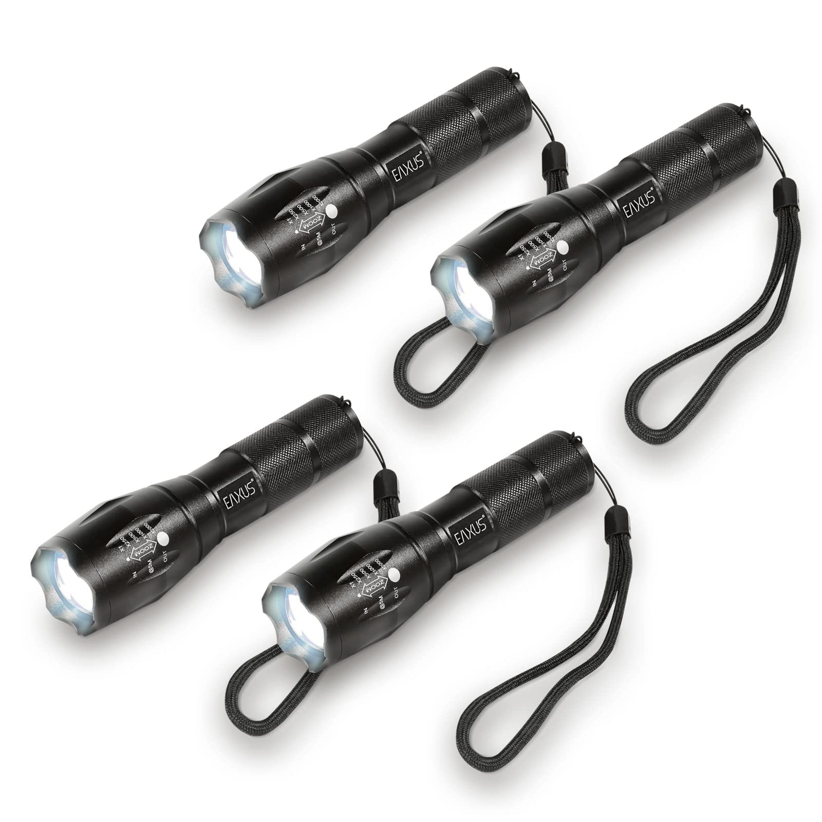KOST Taktische Taschenlampe – Zoom-Funktion, 140 Lumen, 120 M Reichweite, IPX5 Wasserdicht