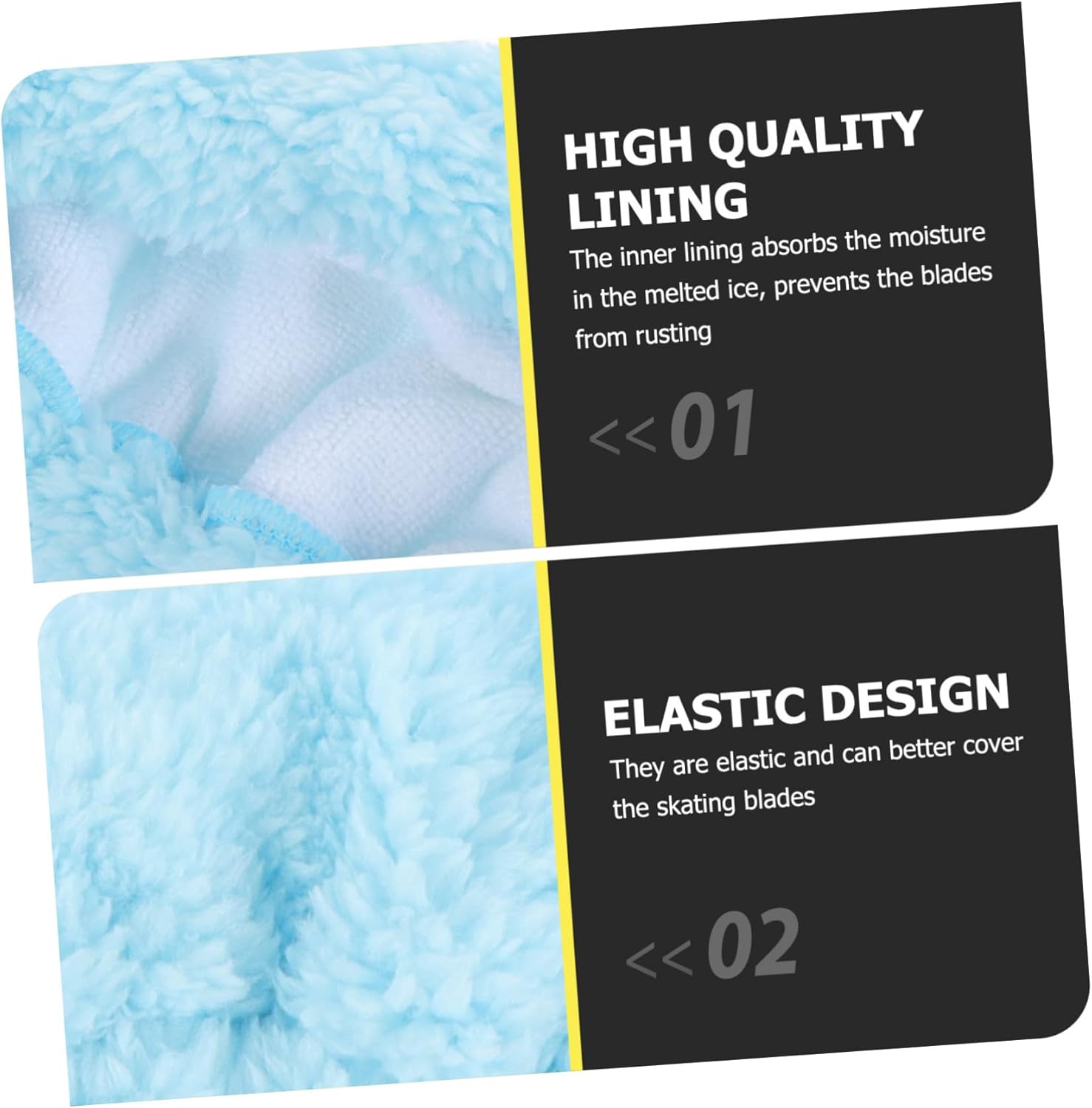 SUPVOX 4 Pairs Skate Set Elastic Blades Covers Ice Skate Covers Blades Sleeves Sport Towel Wear-Resistant