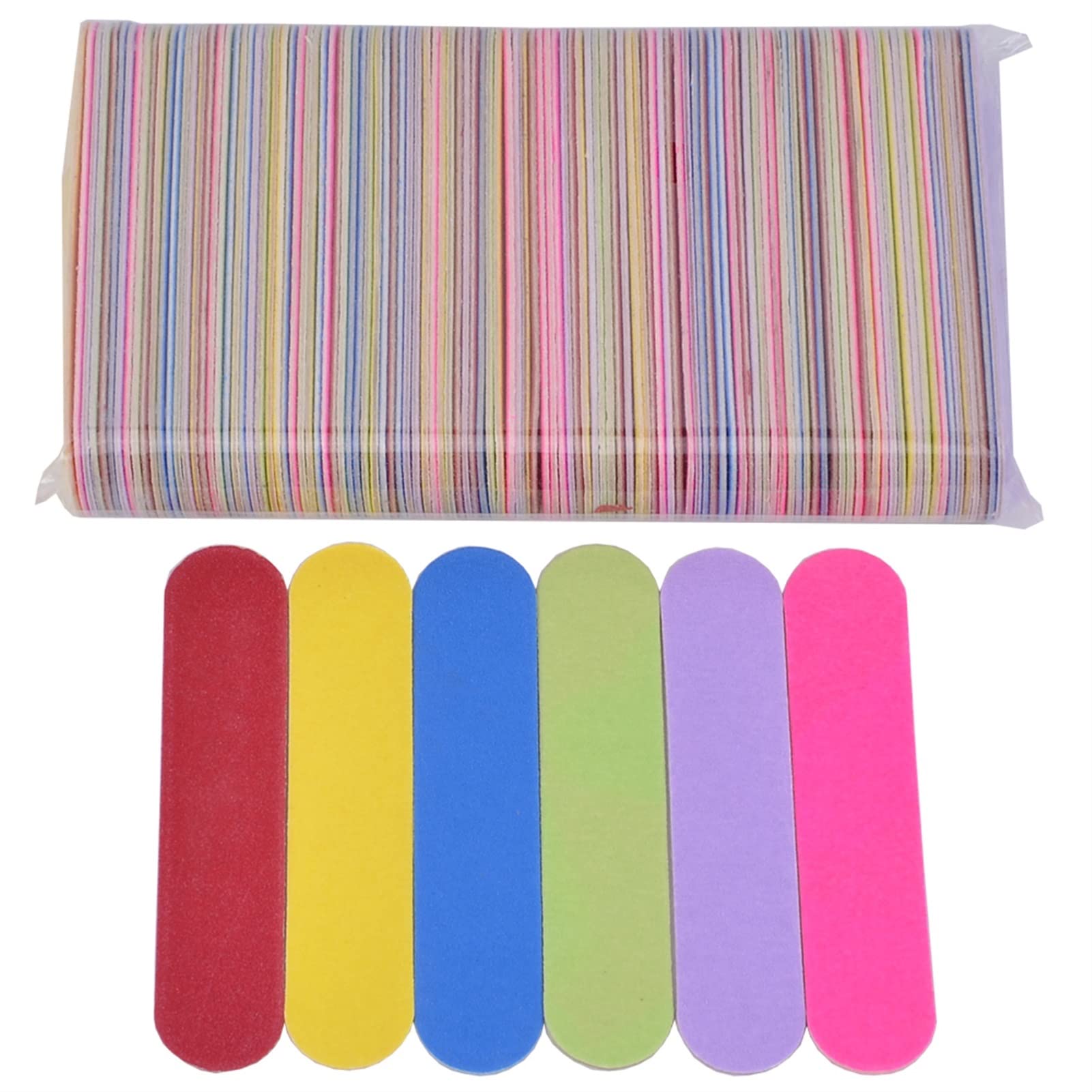 Lima per unghie, buffer per unghie, 200 pz/lotto Mini Lima for Unghie in Legno Professionale 247 Grana Levigatura Nail Art Doppio Lato(Roze)