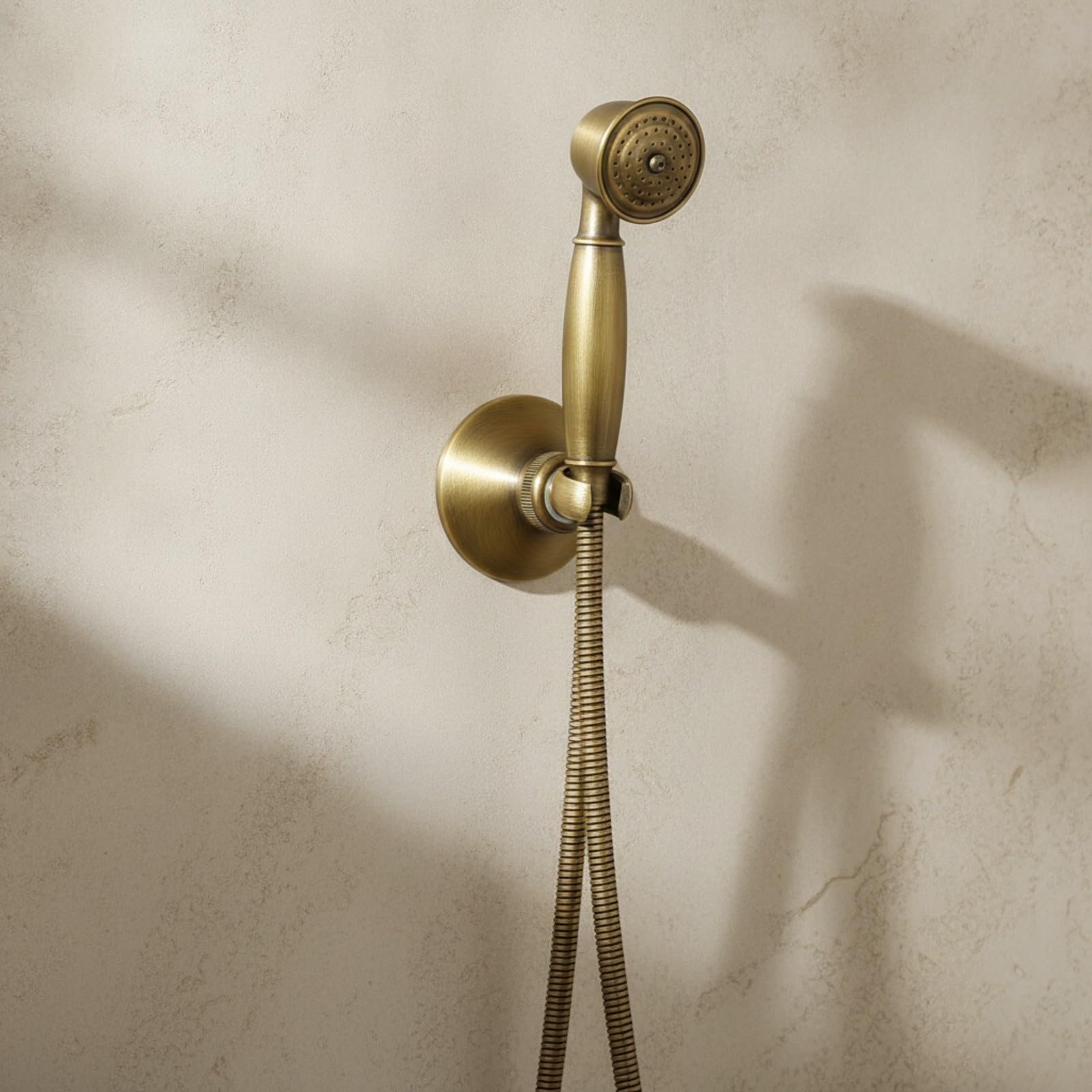 Qianly Rociador Higiénico Mano con Soporte Flexible, Pulverizador rociador higiénico con tubo flexible, Anticorrosión, Grifo, para Baño, Estilo C