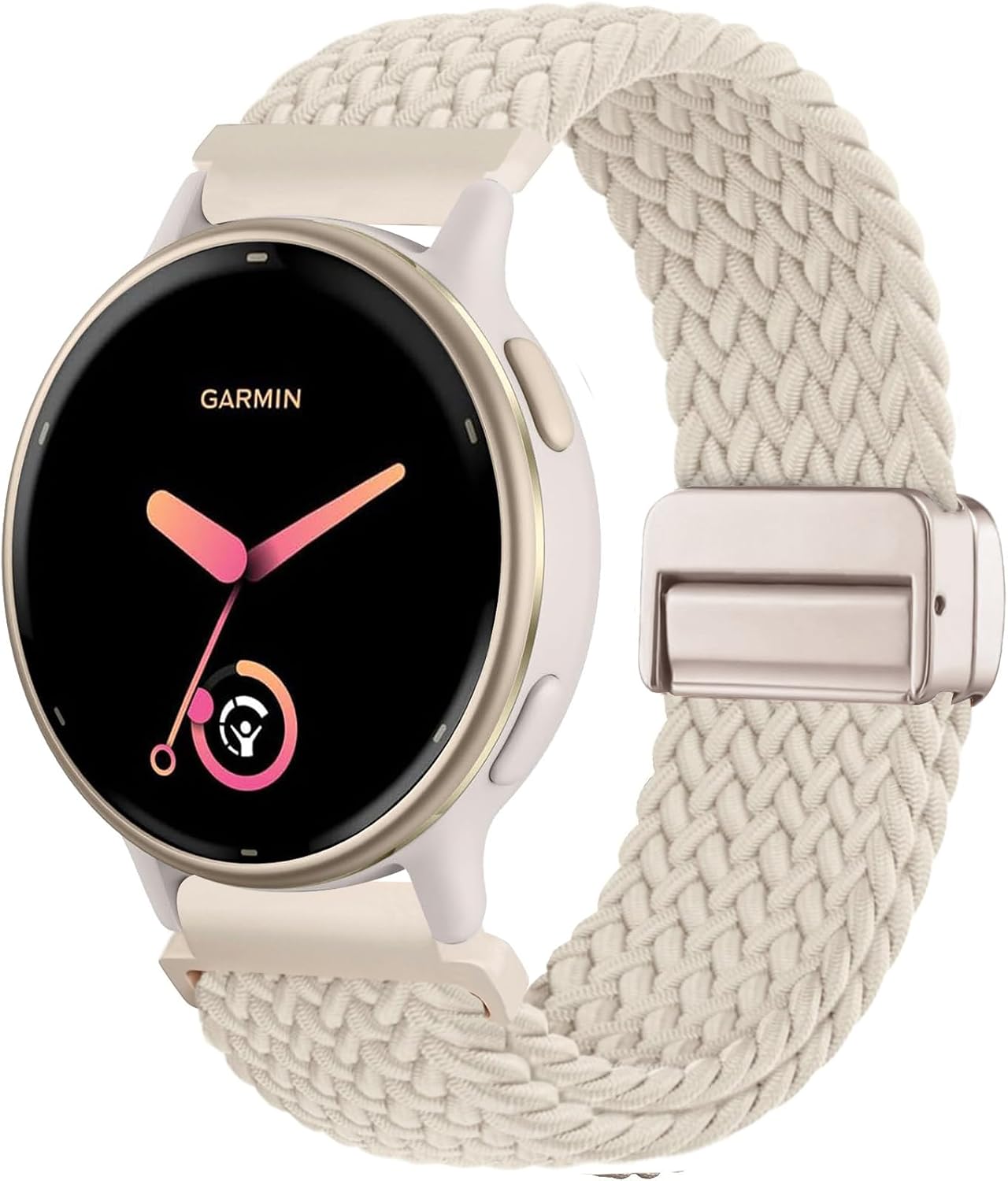 SumRioo Cinturino 20mm per Garmin Vivoactive 6/5/3/3 Music/Venu Sq 2/Approach S50/S44, Nylon Intrecciato Cinturino per Garmin Forerunner 570 42mm/55/165/165 Music/245/245 Music/645, Arancione
