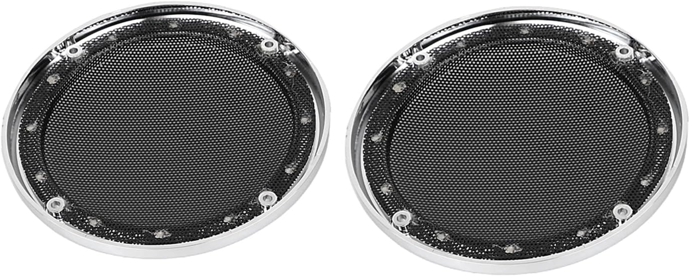 Chrome+Black Motorcycle Rear Tour Pack Speaker Pod Grilles Fit for Harley Road Glide Tri Glide Ultra 2016-2019, Street Glide Electra Glide Ultra Classic 2014-2023