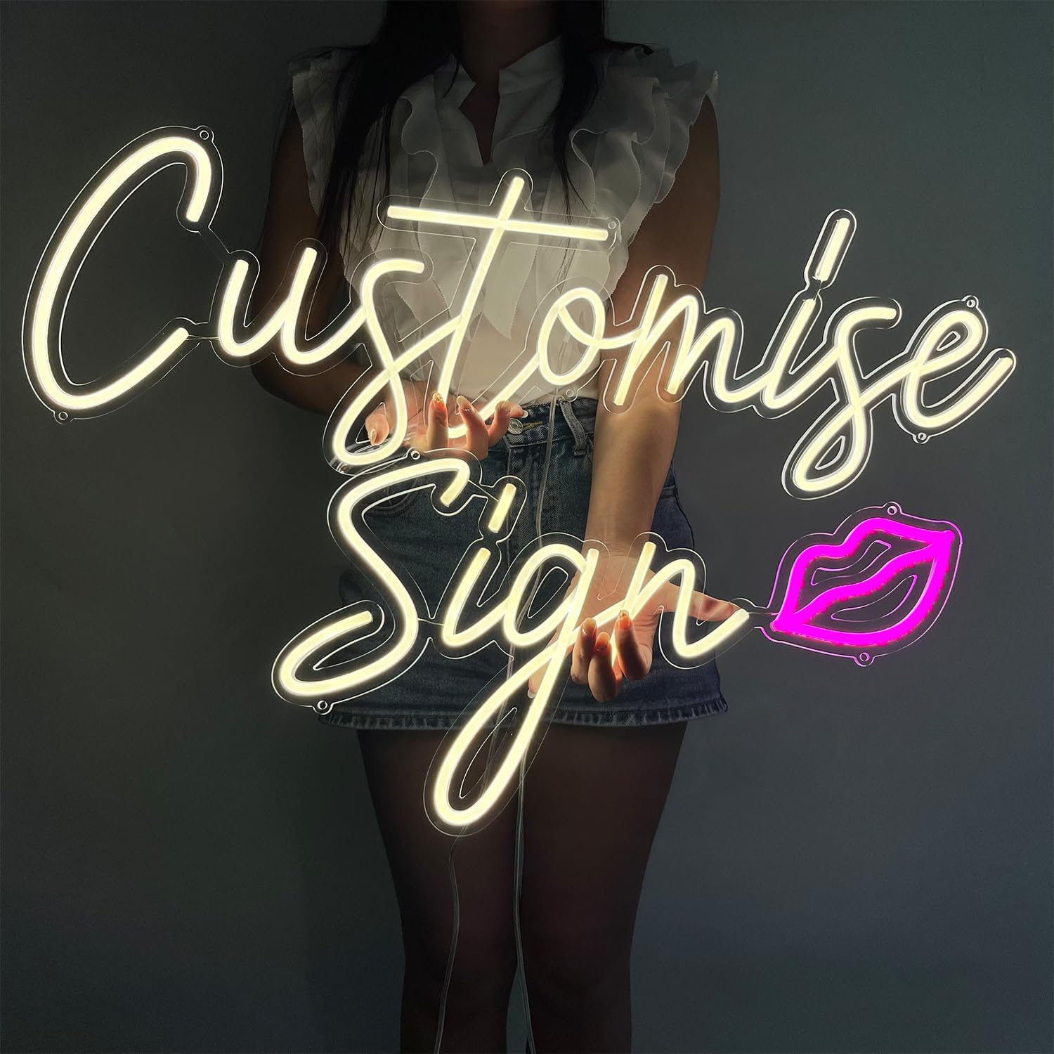 Custom Neon Sign, 2024 New Customizable LED for Wall Decor, Personalized Movable Large for Wedding Birthday Gifts, Name Light for Bedroom Party Business Salon Bar