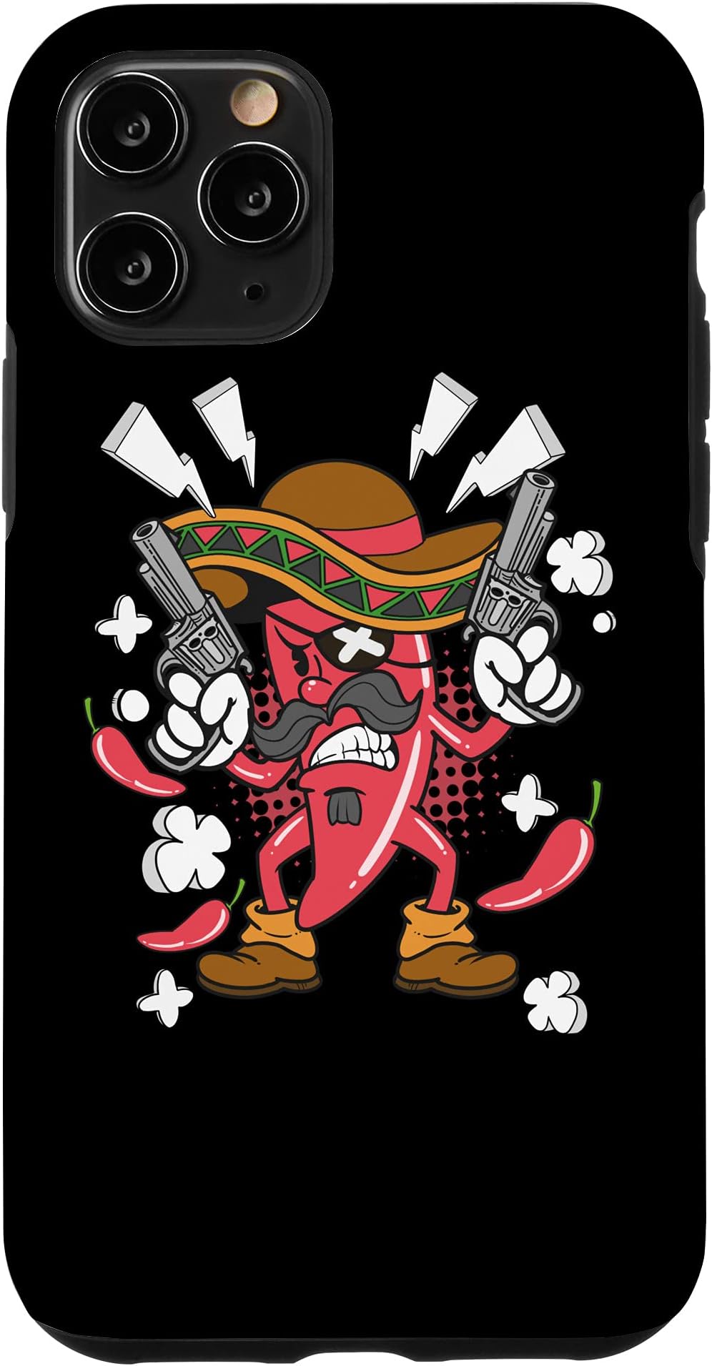 iPhone 11 Pro Funny Retro Chili Pepper Bandit Mexican Hot Bandito Robber Case