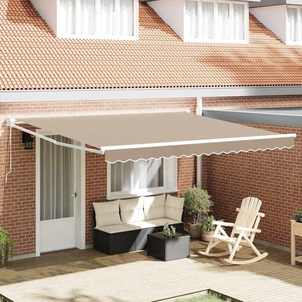 Store rétractable beige pour terrasse et jardin : ombrage estival 4x3m