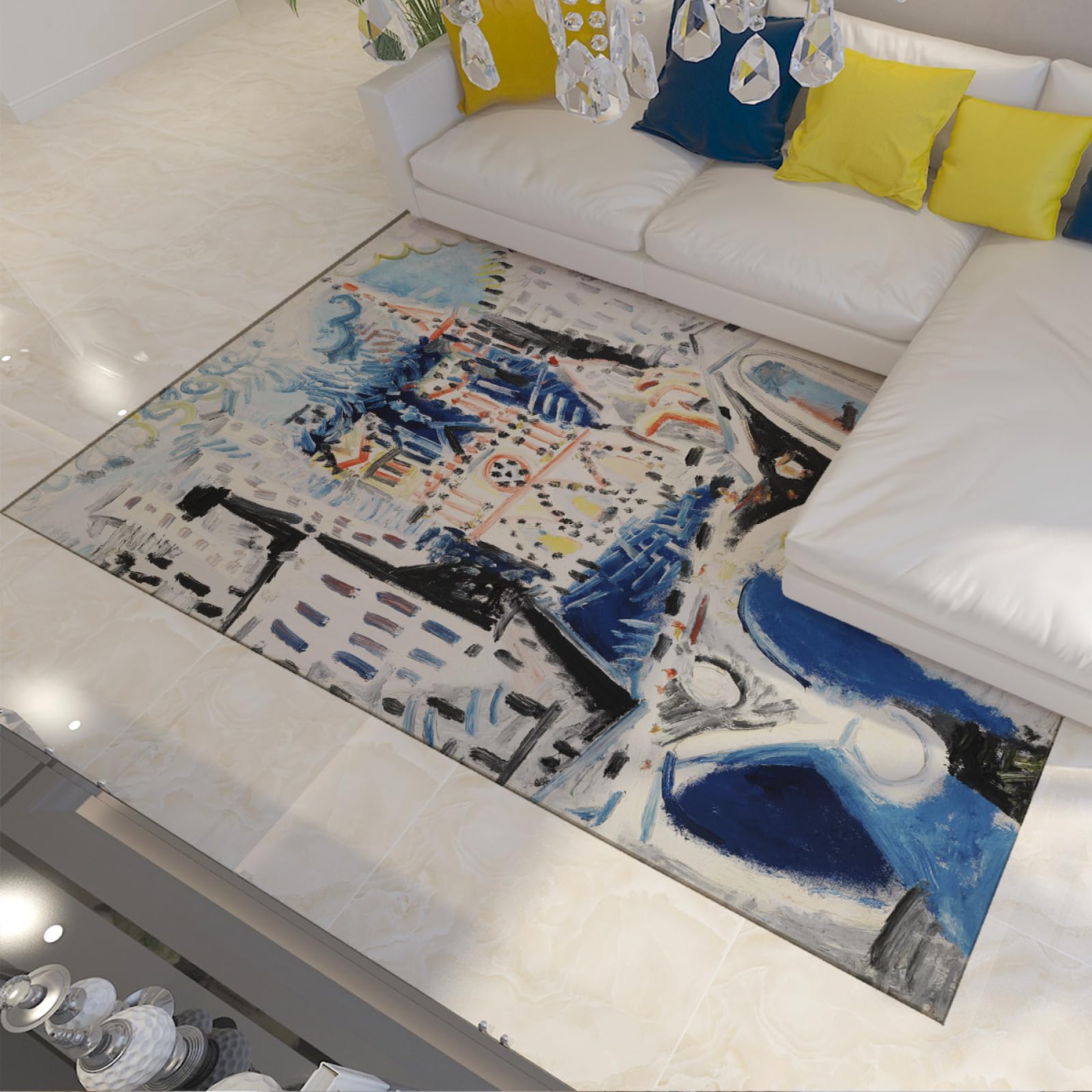 Tapis Notre-Dame De Paris style Picasso doux et artistique pour chambre
