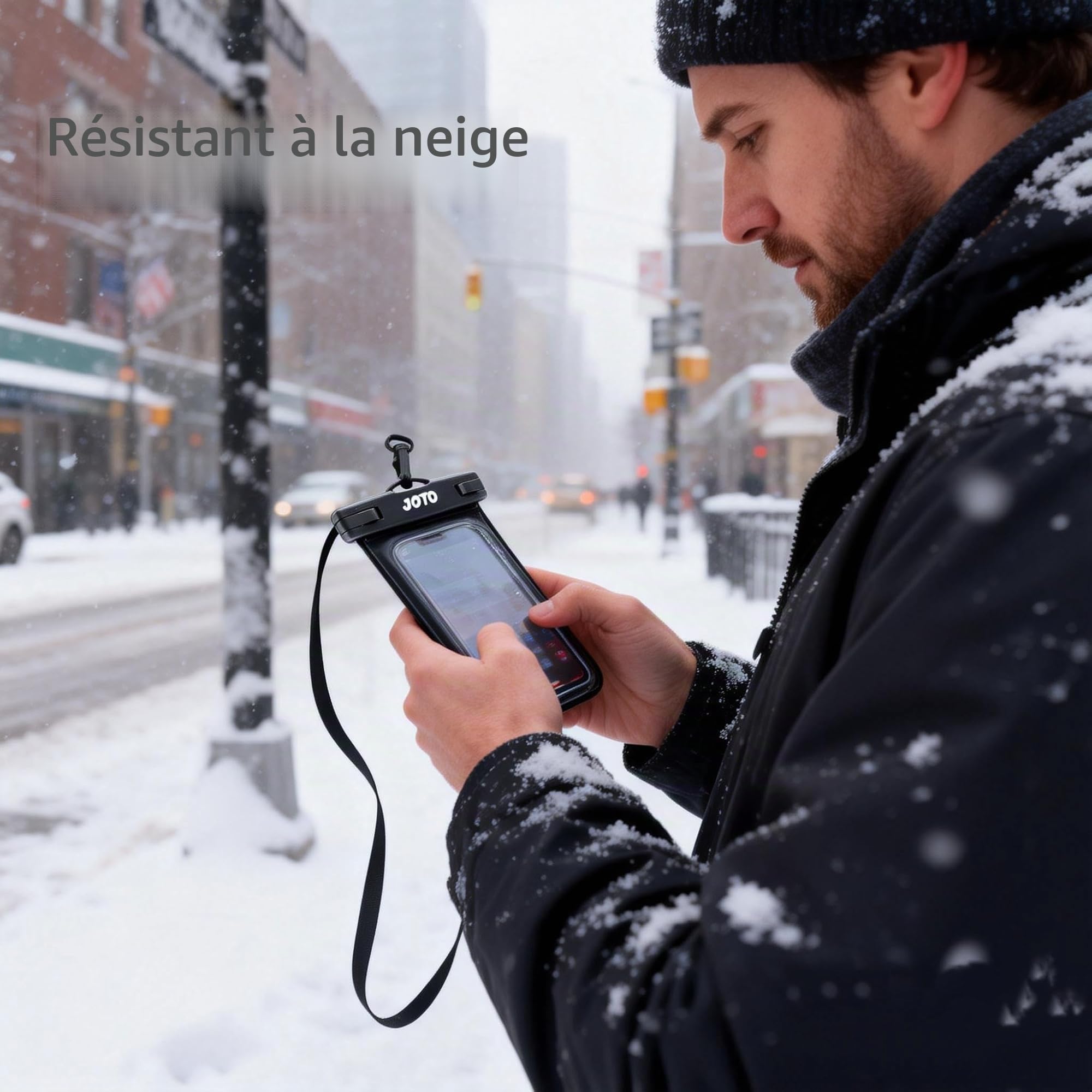 JOTO Housse Étanche Smartphone IPX8 7 Pouces Noir