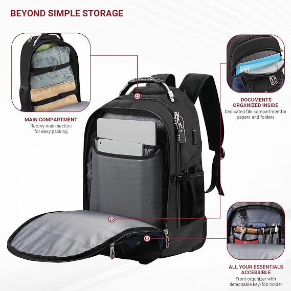 star cloud Rolling Backpack with Wheels, USB & Type-C Charging Port, 21x14x9 Water Resistant Wheeled Backpack, 17.3 Roller Laptop Backpack, Carry On Luggage for Business Travel College Work Bag
