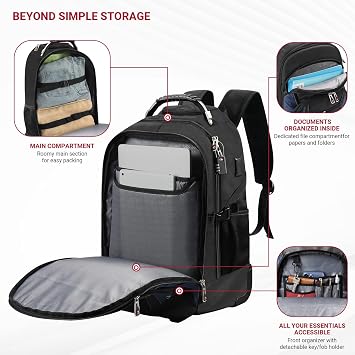 star cloud Rolling Backpack with Wheels, USB & Type-C Charging Port, 21x14x9 Water Resistant Wheeled Backpack, 17.3 Roller Laptop Backpack, Carry On Luggage for Business Travel College Work Bag