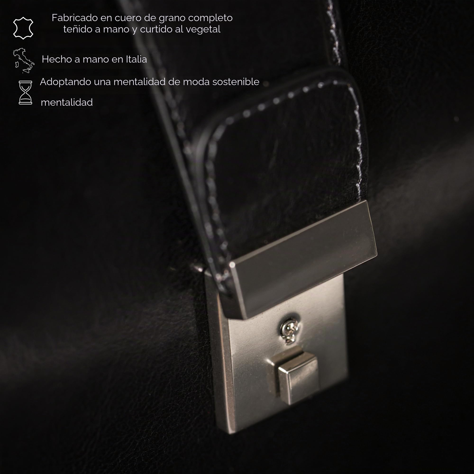 Time Resistance Maletín Portadocumentos para Mujer y Hombre de Cuero - Bolso de Piel Bandolera Maletines Mensajero