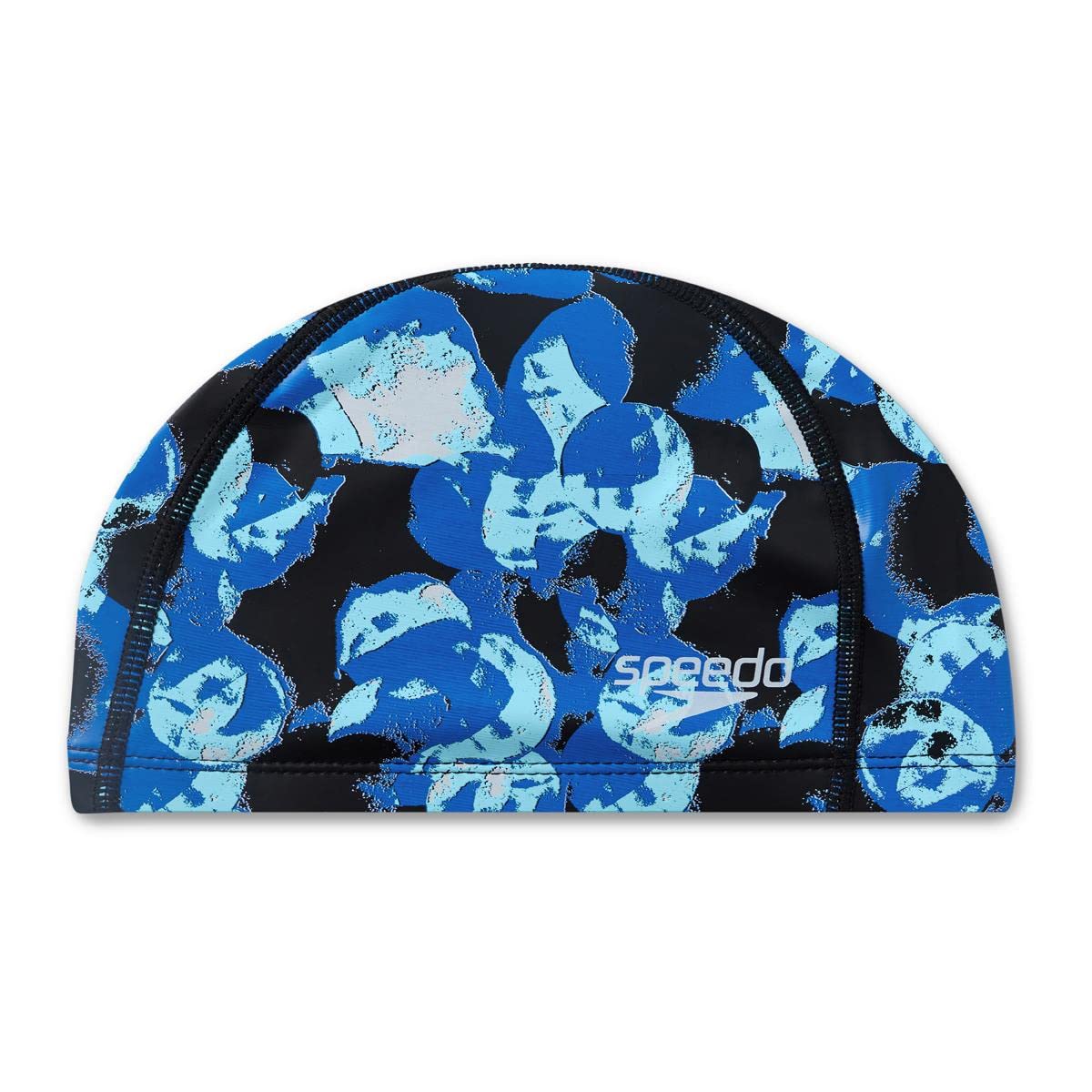 Speedo Junior Printed Pace Cap - Black/Ercurial Blue/Beautiful Blue/White