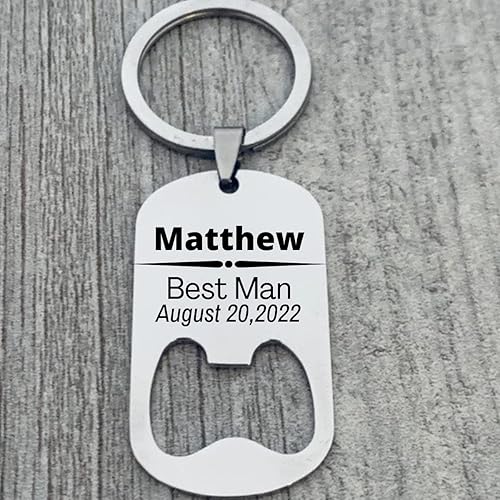 Miniatura 2 de Personalized Best Man Gifts for Wedding Party, Engraved Bottle Opener Keychain, Proposal Groomsmen Gift, Wedding Party, Wedding Favors for Groomsmen