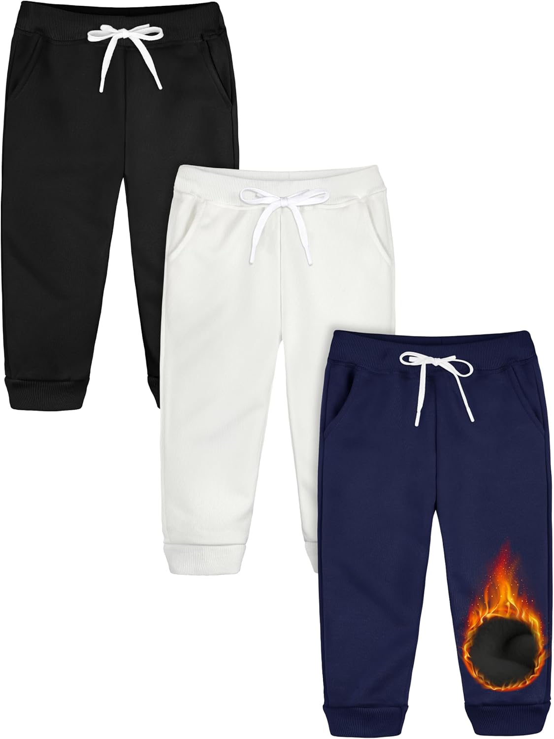 Resinta 3 Pack Toddler and Baby Girls Fleece Sweatpants Casual Pull On Jogger Sweatpants with Pockets Drawstring for Girls Resinta 3 Pack Toddler and Baby Girls Fleece Sweatpants Casual Pull On Jogger Sweatpants with Pockets Drawstring for Girls
