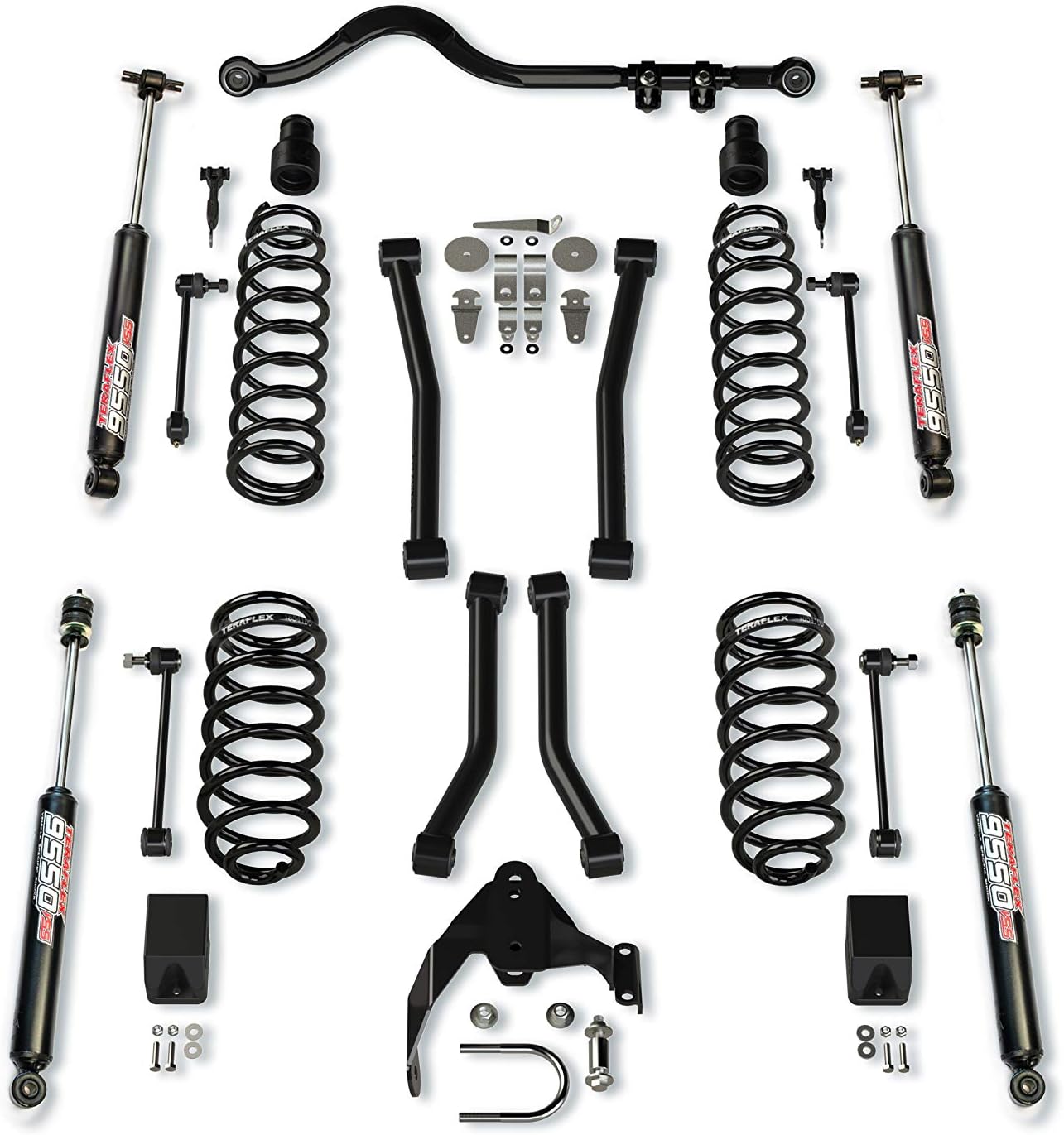 TeraFlex JK 2-Door 3” Lift Suspension System w/ 4 Sport Flexarms, Track Bar, & 9550 VSS Shocks