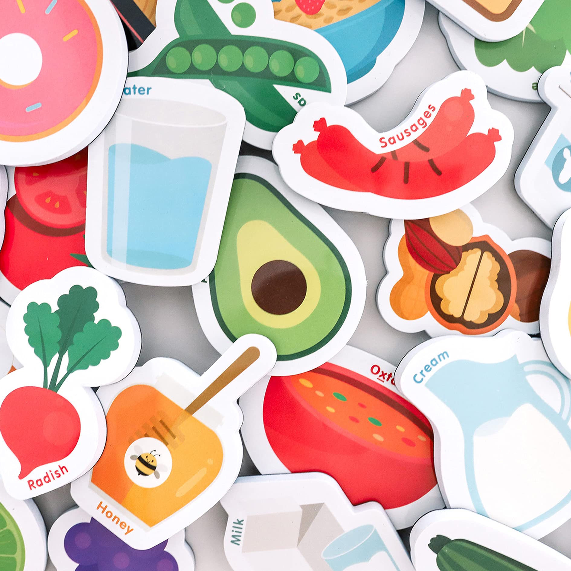 Curious Columbus Foods and Letters for Kids. Set of 52 pcs