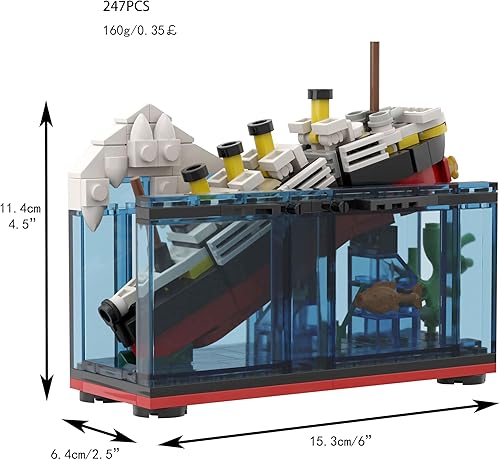 Miniatura 2 de BeeEtMoc 247pcs MOC RMS Cruise Sank Titanic Break in Half Toy Building BlocksWith Case Building Blocks Ship Boat Kits Model Construcrion Sets (M1722)